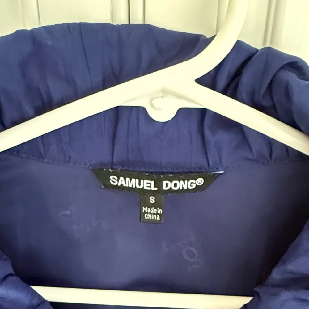 Samuel Dong royal Blue Ruched light Coat - Picture 2 of 6